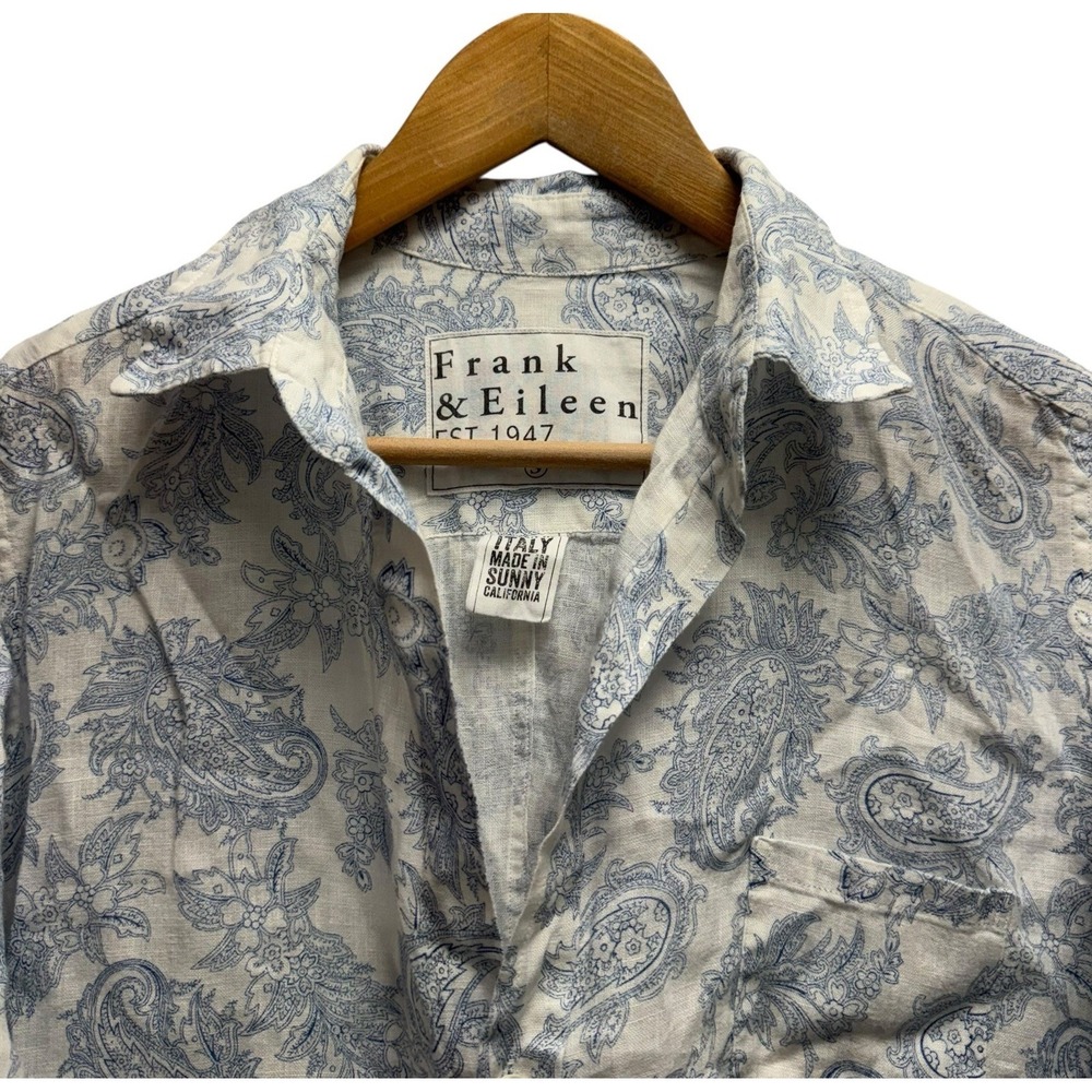 Frank & Eileen Linen Paisley Button-Down Shirt